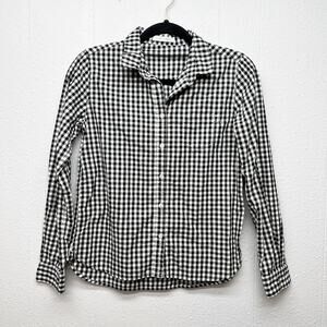 Lowrys Farm Gingham Print Shirt Womens Small Cotton Western Cowgirl Barn Farm